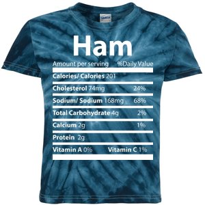 Funny Thanksgiving Christmas Ham Food Nutrition Facts Kids Tie-Dye T-Shirt