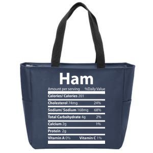 Funny Thanksgiving Christmas Ham Food Nutrition Facts Zip Tote Bag