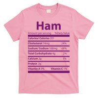 Funny Thanksgiving Christmas Ham Food Nutrition Facts T-Shirt