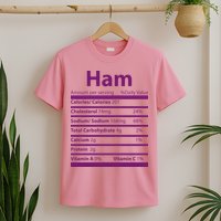 Funny Thanksgiving Christmas Ham Food Nutrition Facts T-Shirt