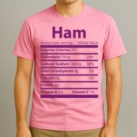 Funny Thanksgiving Christmas Ham Food Nutrition Facts T-Shirt