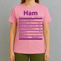Funny Thanksgiving Christmas Ham Food Nutrition Facts T-Shirt