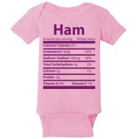 Funny Thanksgiving Christmas Ham Food Nutrition Facts Baby Bodysuit