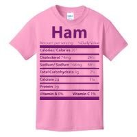 Funny Thanksgiving Christmas Ham Food Nutrition Facts Kids T-Shirt