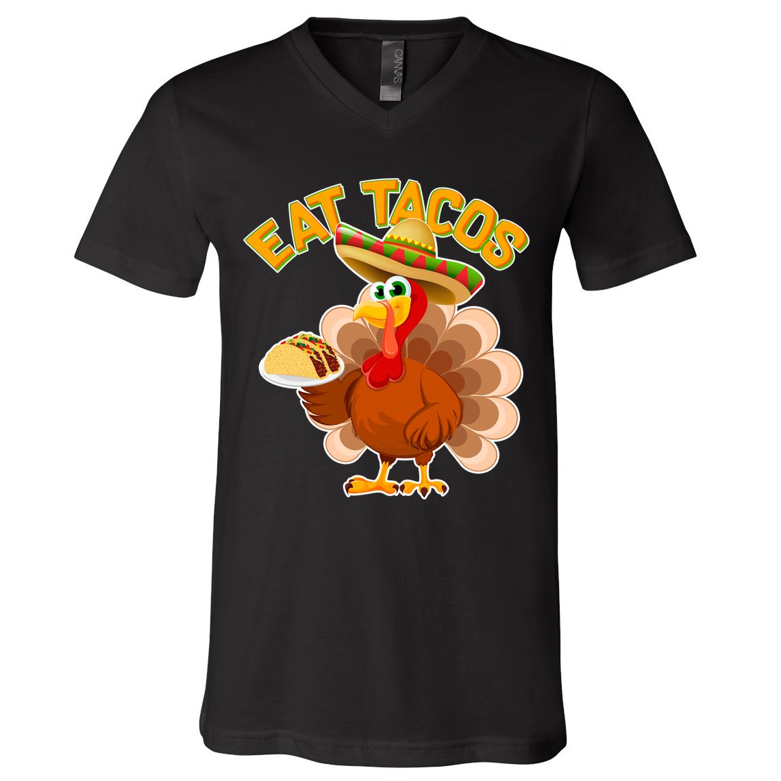 Funny Thanksgiving Eat Tacos V-Neck T-Shirt