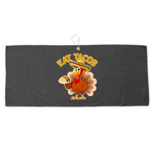 Funny Thanksgiving Eat Tacos Large Microfiber Waffle Golf Towel