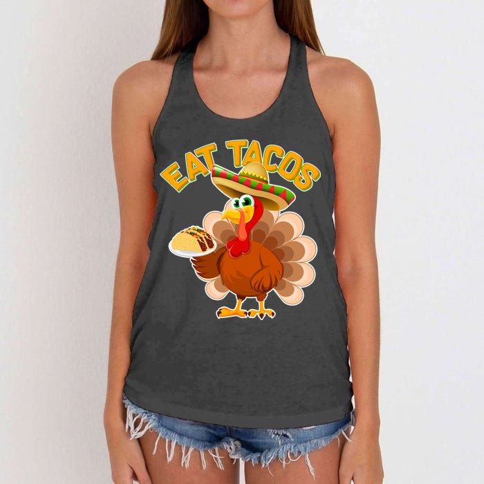 Funny Thanksgiving Eat Tacos Women's Knotted Racerback Tank