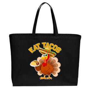 Funny Thanksgiving Eat Tacos Cotton Canvas Jumbo Tote