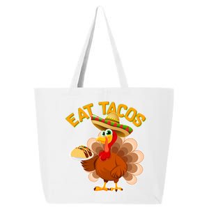 Funny Thanksgiving Eat Tacos 25L Jumbo Tote