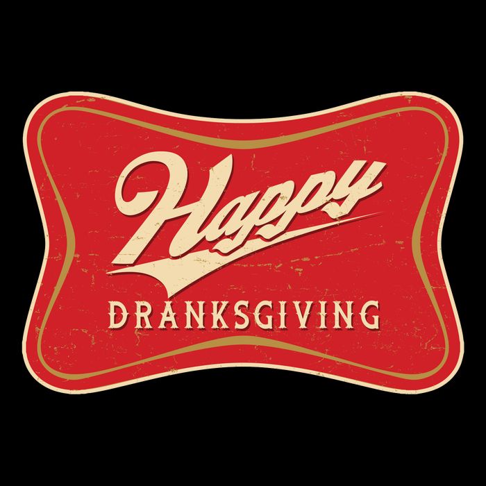 Funny Thanksgiving Happy Dranksgiving Beer Label Stripe Pom Pom Beanie