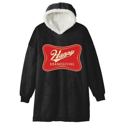 Funny Thanksgiving Happy Dranksgiving Beer Label Hooded Wearable Blanket