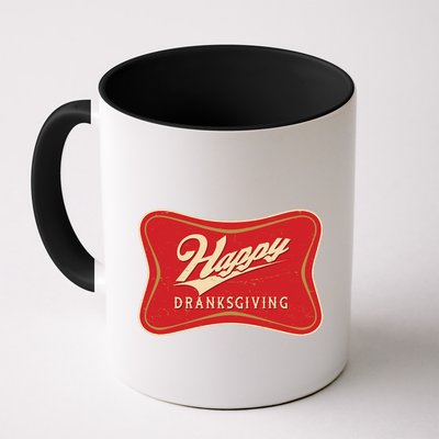 Funny Thanksgiving Happy Dranksgiving Beer Label Mug