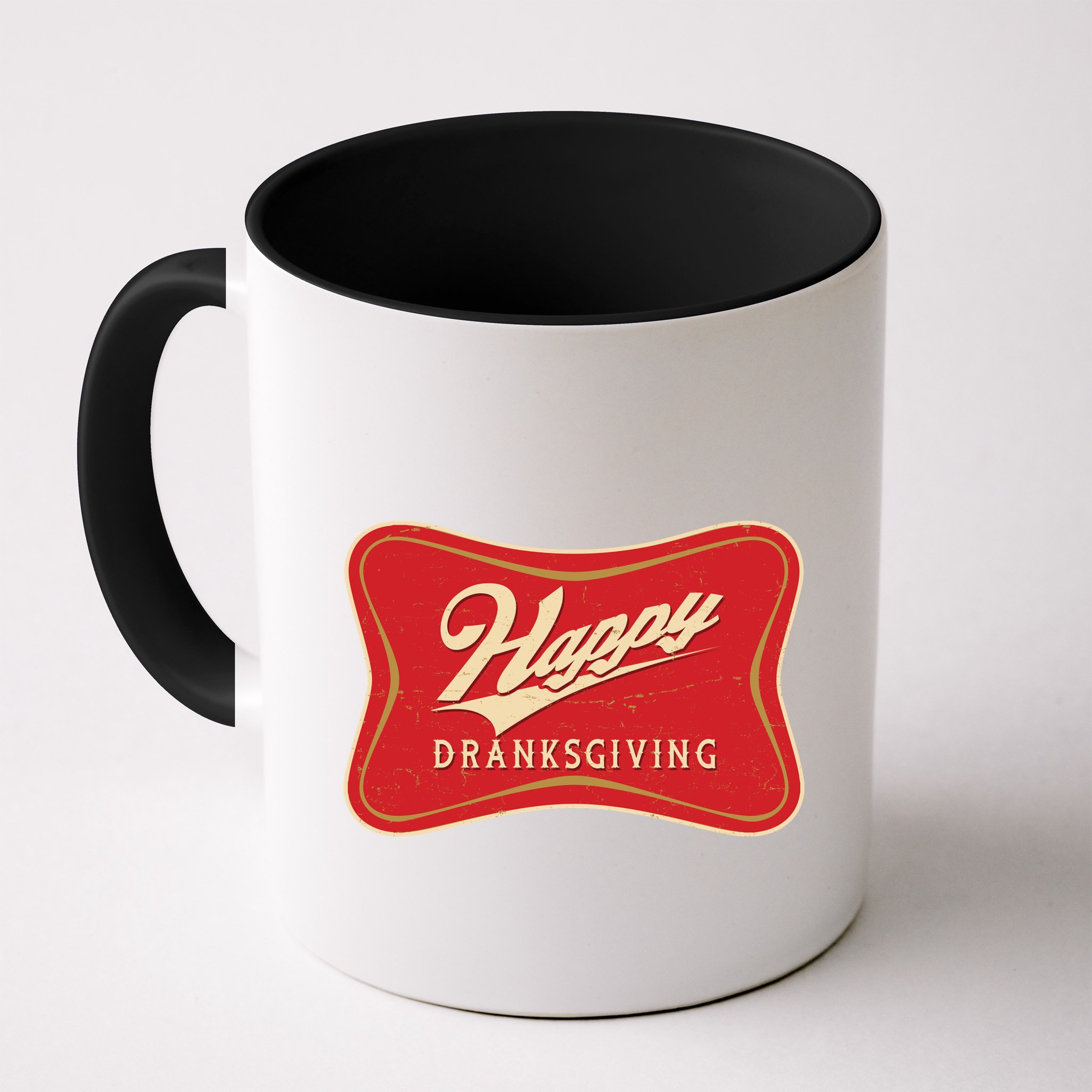 Funny Thanksgiving Happy Dranksgiving Beer Label Mug