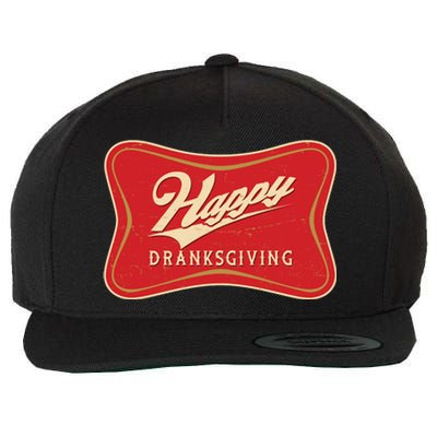 Funny Thanksgiving Happy Dranksgiving Beer Label Wool Snapback Cap