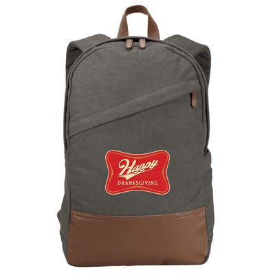 Funny Thanksgiving Happy Dranksgiving Beer Label Cotton Canvas Backpack