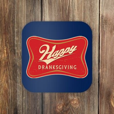 Funny Thanksgiving Happy Dranksgiving Beer Label Coaster