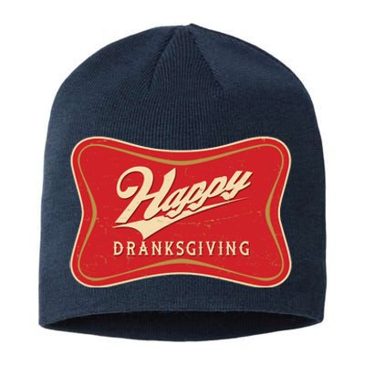 Funny Thanksgiving Happy Dranksgiving Beer Label Sustainable Beanie