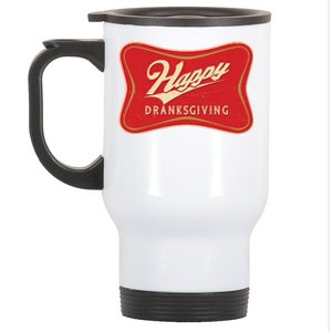 Funny Thanksgiving Happy Dranksgiving Beer Label Stainless Steel Travel Mug