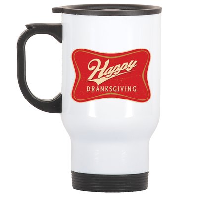 Funny Thanksgiving Happy Dranksgiving Beer Label Stainless Steel Travel Mug