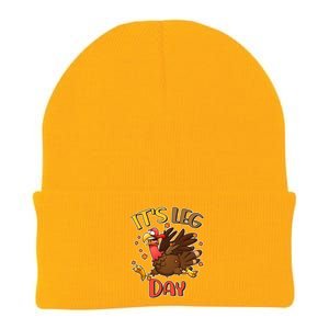 Funny Thanksgiving It's Leg Day Knit Cap Winter Beanie