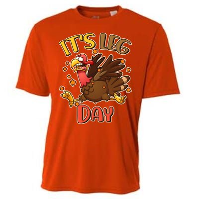 Funny Thanksgiving It's Leg Day Cooling Performance Crew T-Shirt