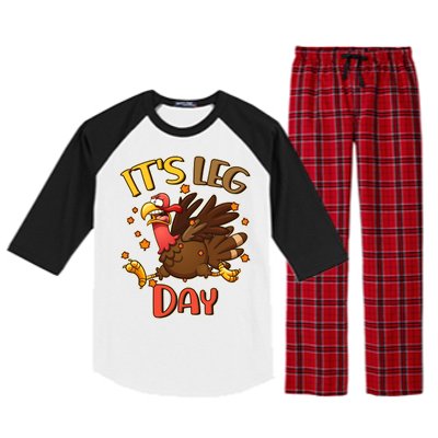 Funny Thanksgiving It's Leg Day Raglan Sleeve Pajama Set