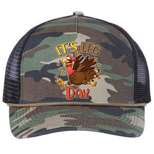 Funny Thanksgiving It's Leg Day Retro Rope Trucker Hat Cap