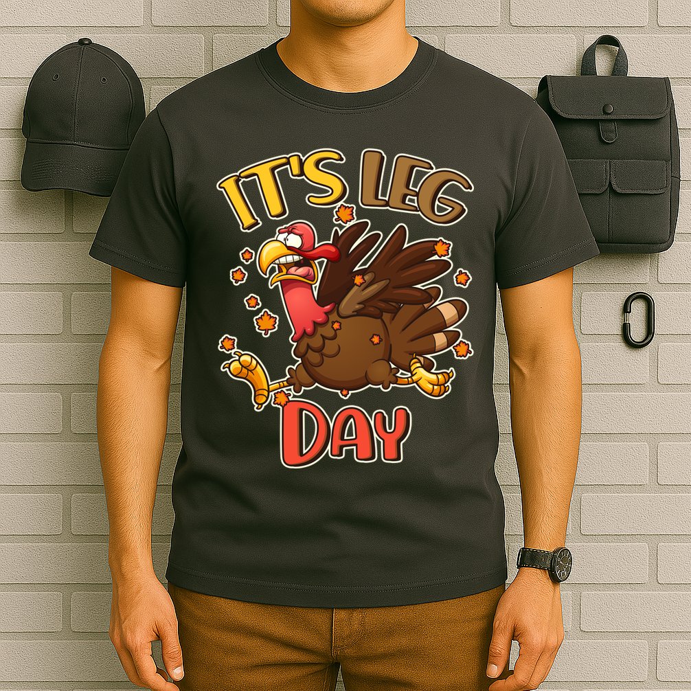 Funny Thanksgiving It's Leg Day T-Shirt