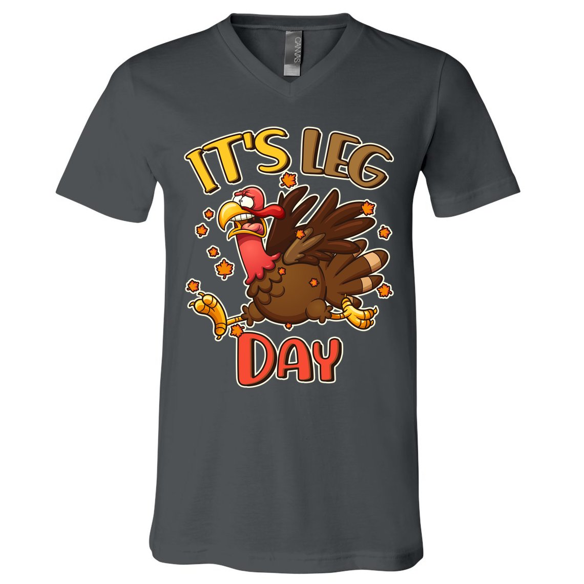 Funny Thanksgiving It's Leg Day V-Neck T-Shirt