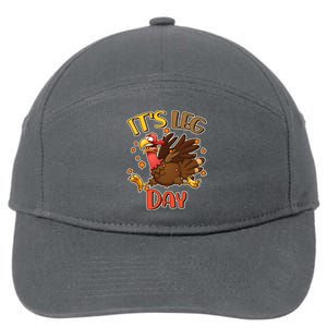 Funny Thanksgiving It's Leg Day 7-Panel Snapback Hat