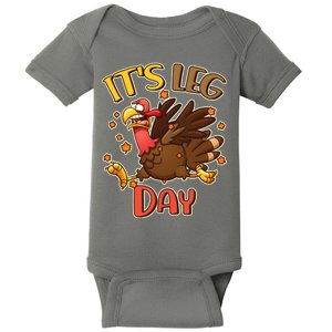 Funny Thanksgiving It's Leg Day Baby Bodysuit