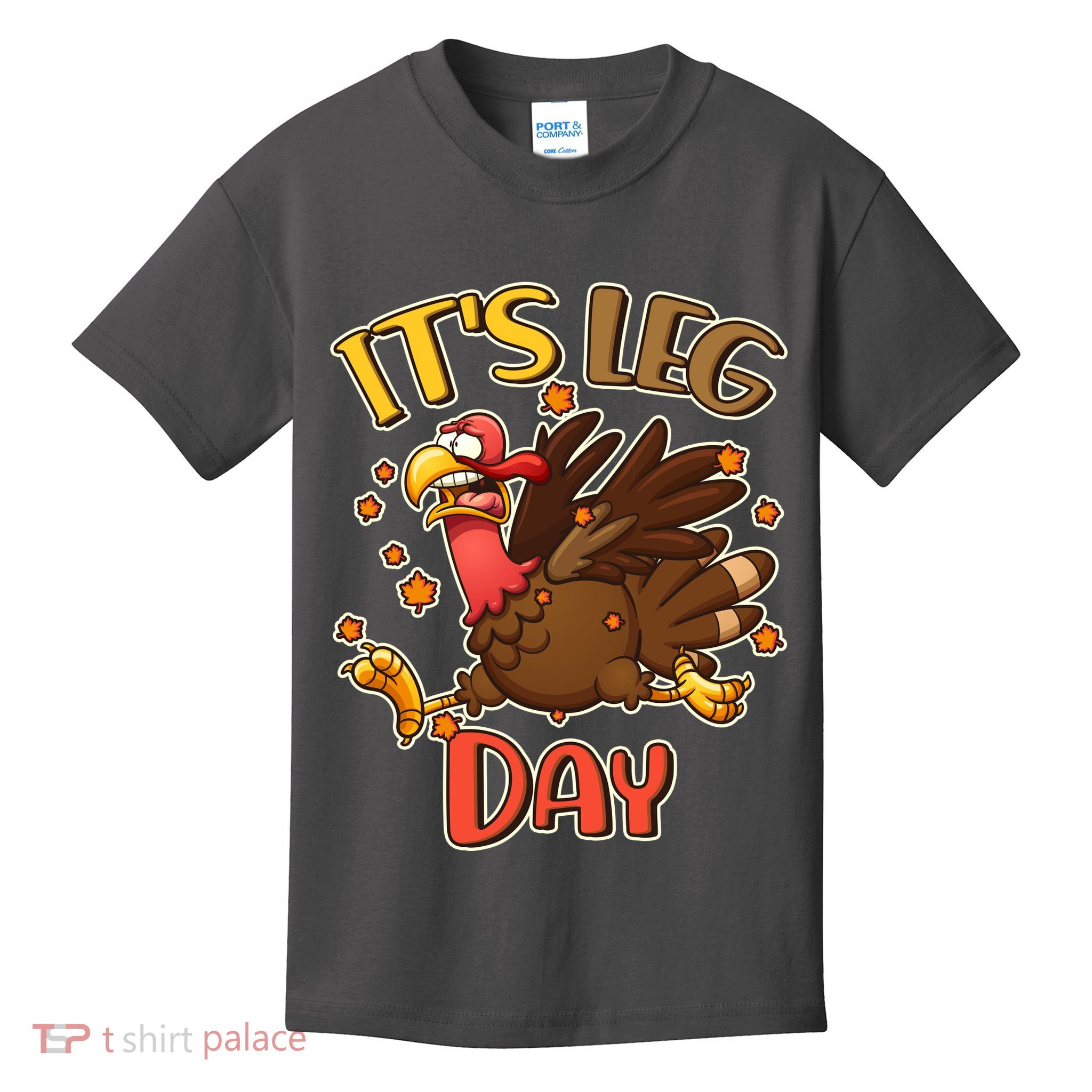 Funny Thanksgiving It's Leg Day Kids T-Shirt