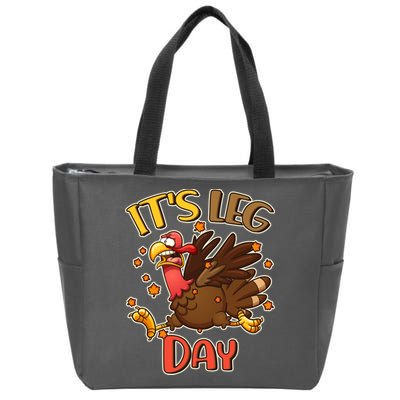 Funny Thanksgiving It's Leg Day Zip Tote Bag