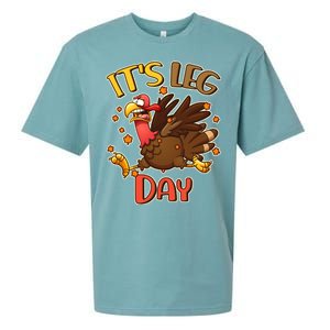 Funny Thanksgiving It's Leg Day Sueded Cloud Jersey T-Shirt