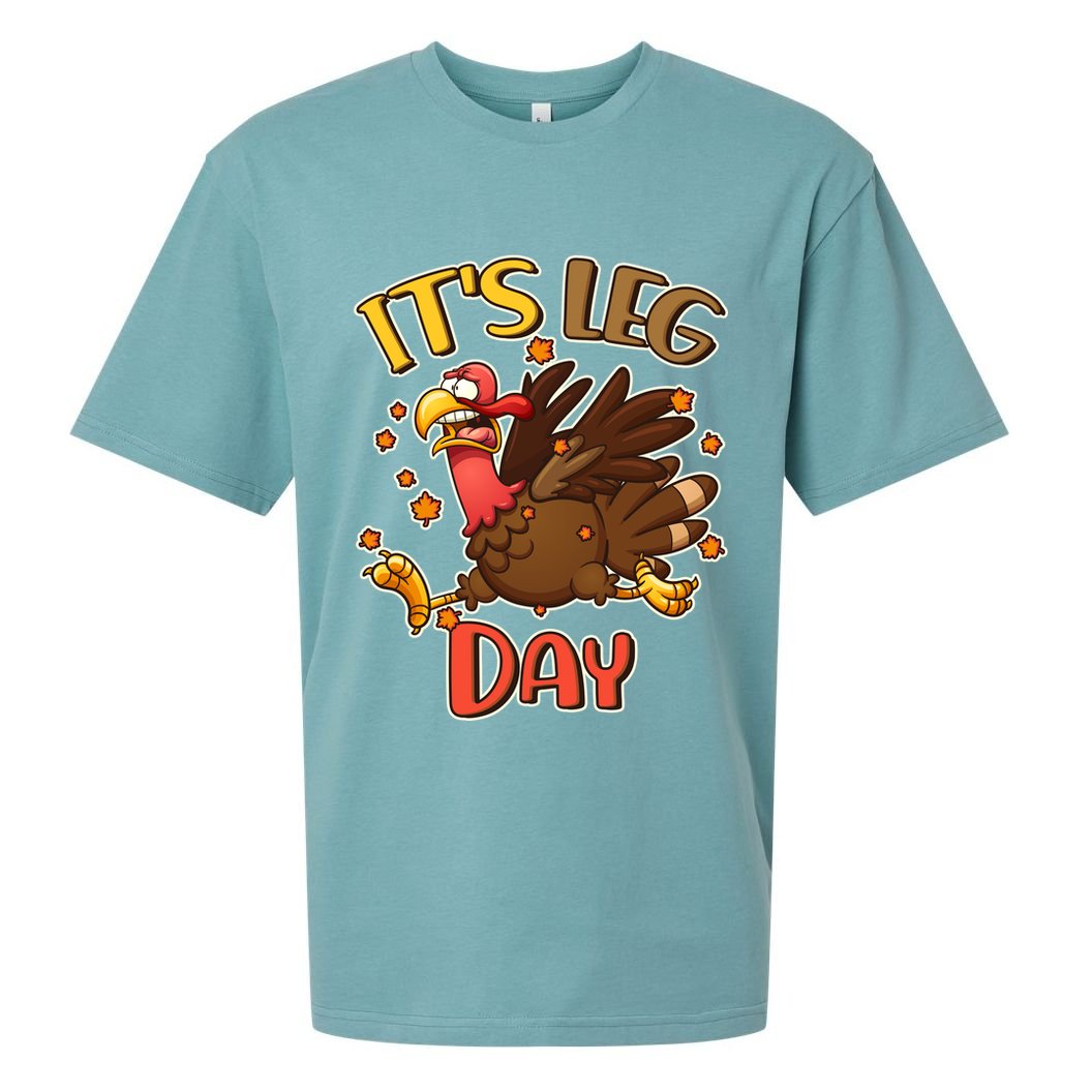 Funny Thanksgiving It's Leg Day Sueded Cloud Jersey T-Shirt