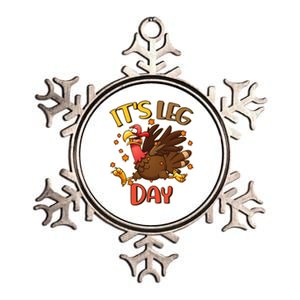 Funny Thanksgiving It's Leg Day Metallic Star Ornament