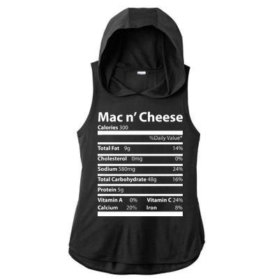 Funny Thanksgiving Mac N Cheese Nutrients Facts Ladies PosiCharge Tri-Blend Wicking Draft Hoodie Tank