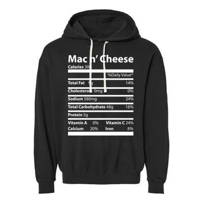 Funny Thanksgiving Mac N Cheese Nutrients Facts Garment-Dyed Fleece Hoodie