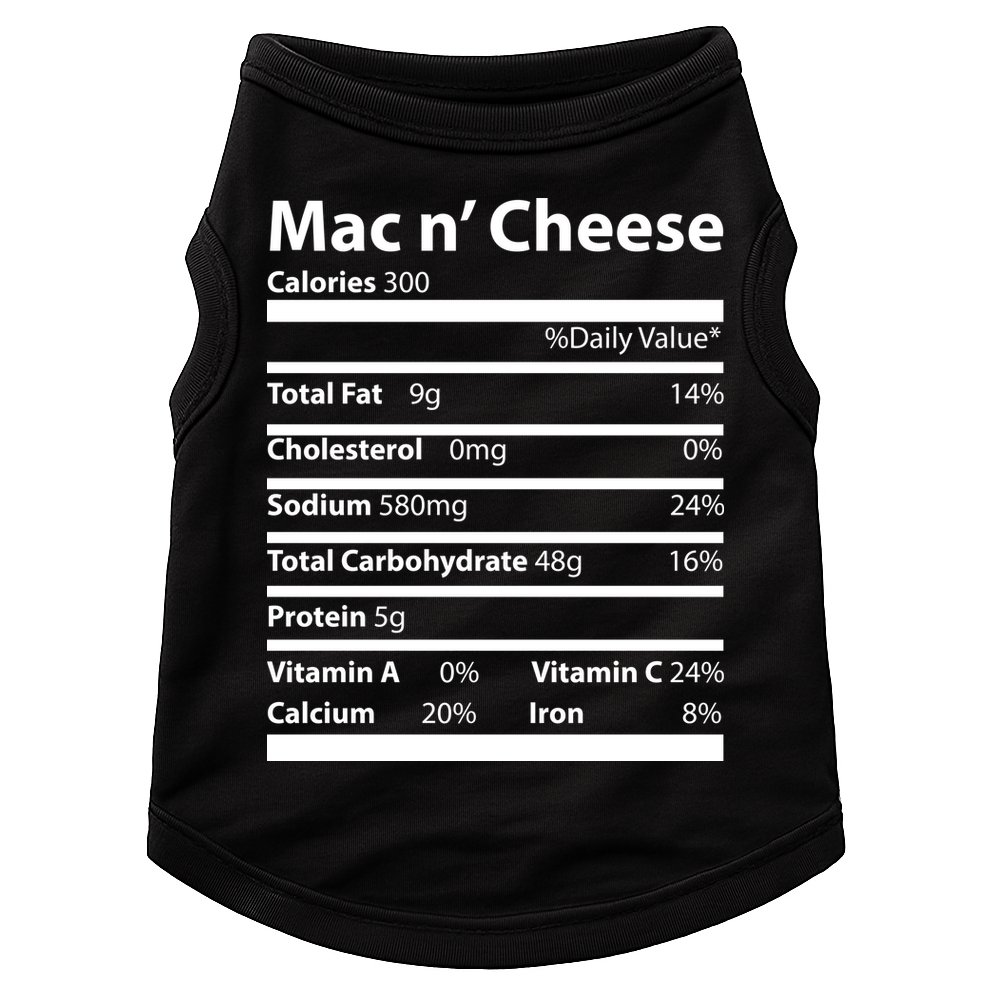 Funny Thanksgiving Mac N Cheese Nutrients Facts Doggie Tank