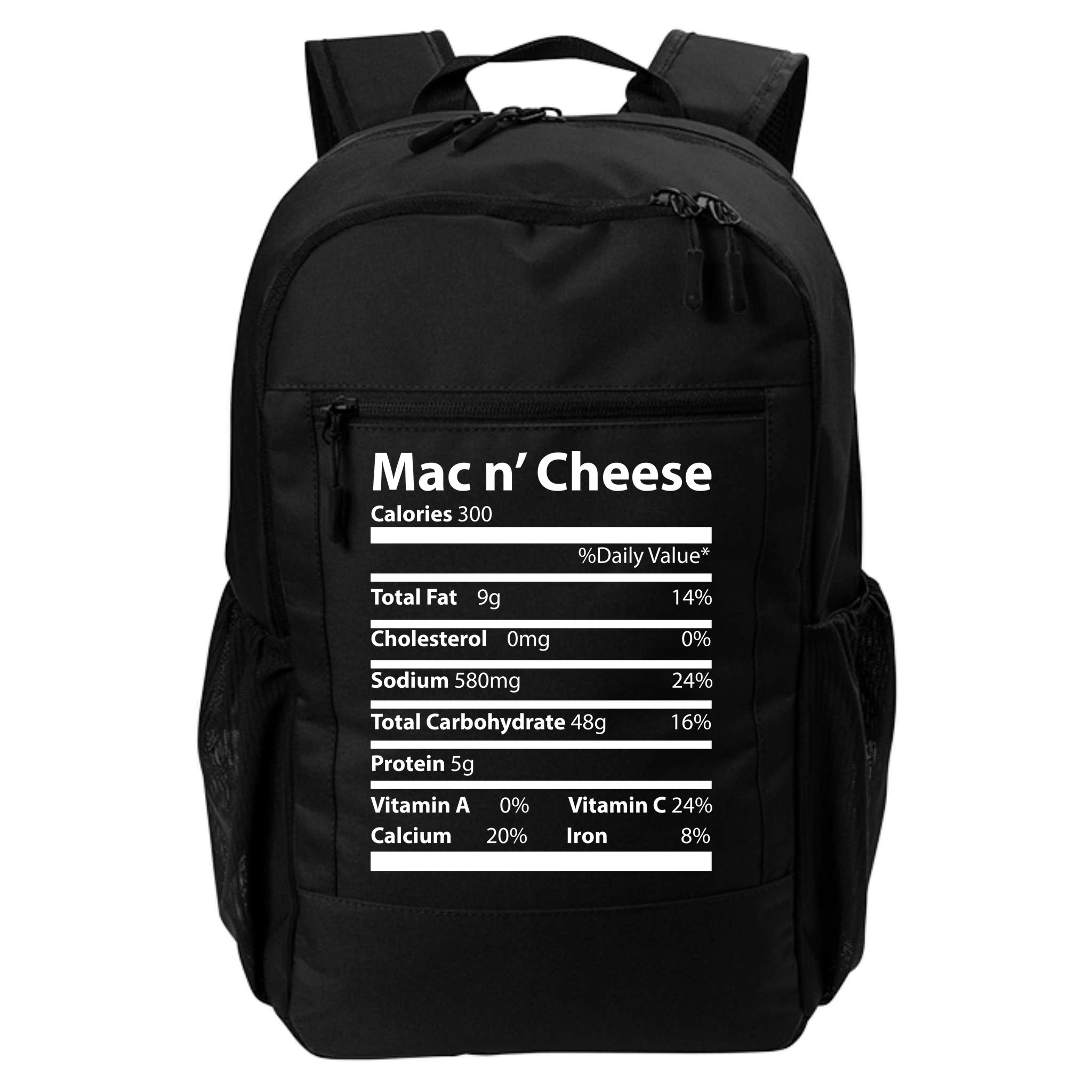 Funny Thanksgiving Mac N Cheese Nutrients Facts Backpack