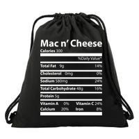 Funny Thanksgiving Mac N Cheese Nutrients Facts Drawstring Bag