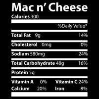 Funny Thanksgiving Mac N Cheese Nutrients Facts Bag