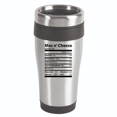 Funny Thanksgiving Mac N Cheese Nutrients Facts 16oz Travel Tumbler