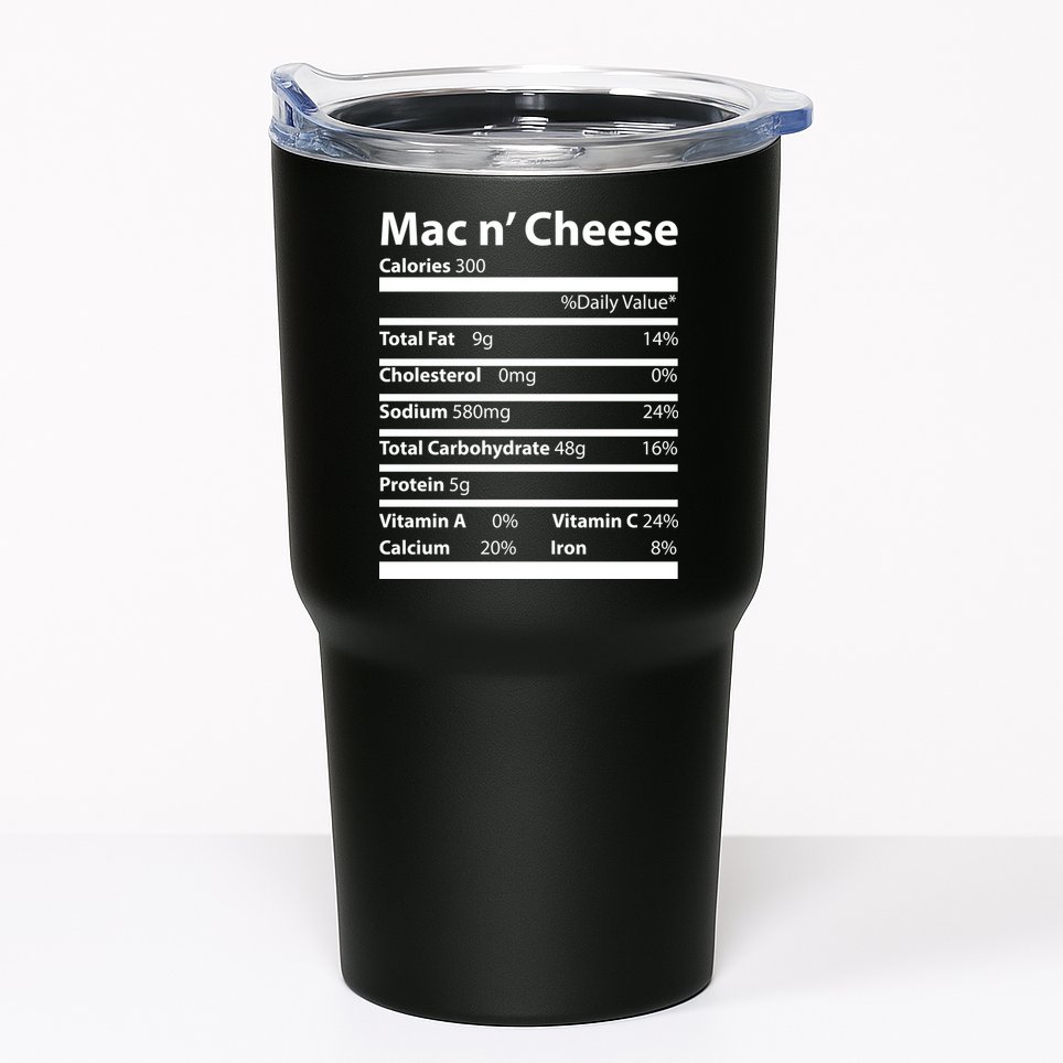 Funny Thanksgiving Mac N Cheese Nutrients Facts Tumbler
