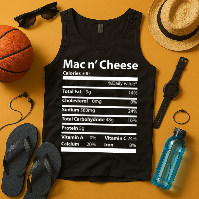 Funny Thanksgiving Mac N Cheese Nutrients Facts Tank Top