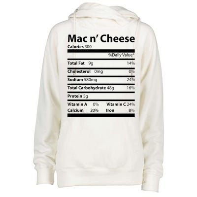 Funny Thanksgiving Mac N Cheese Nutrients Facts Womens Funnel Neck Pullover Hood