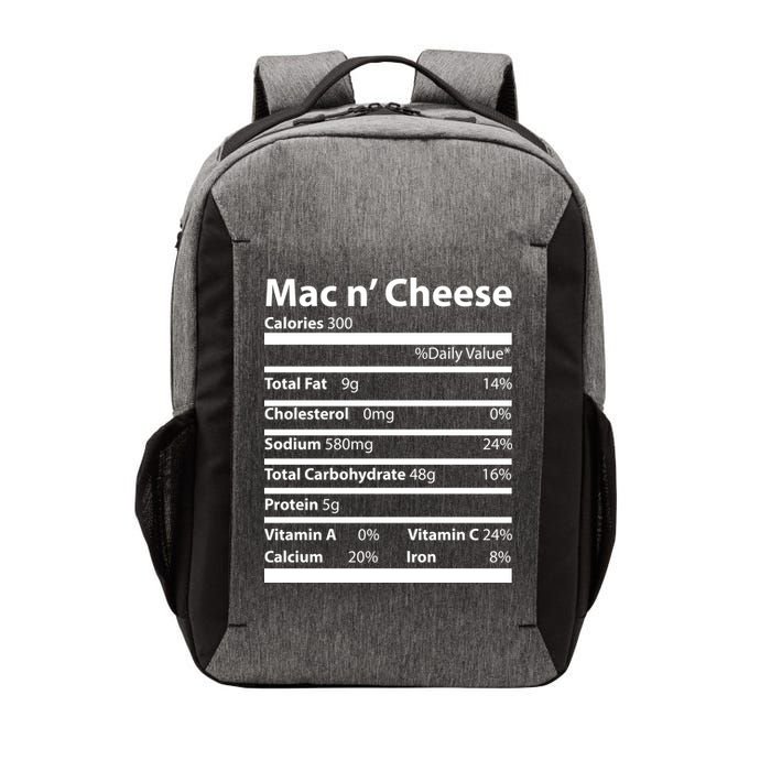 Funny Thanksgiving Mac N Cheese Nutrients Facts Vector Backpack