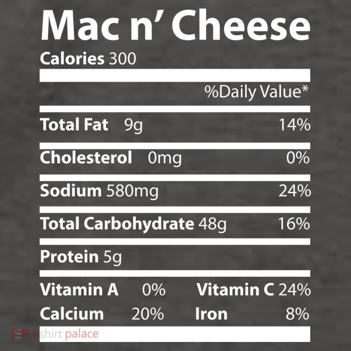 Funny Thanksgiving Mac N Cheese Nutrients Facts Vector Backpack