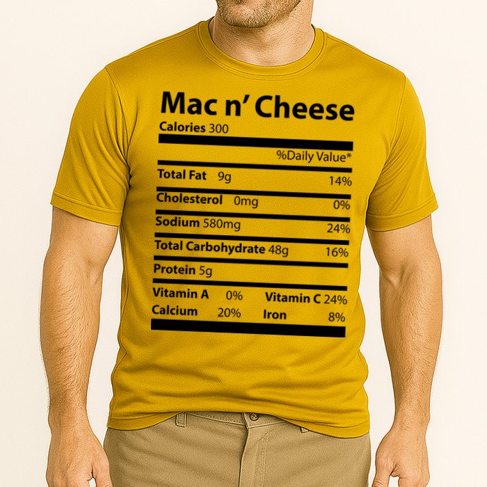 Funny Thanksgiving Mac N Cheese Nutrients Facts Performance Shirt