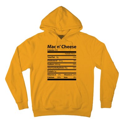 Funny Thanksgiving Mac N Cheese Nutrients Facts Hoodie